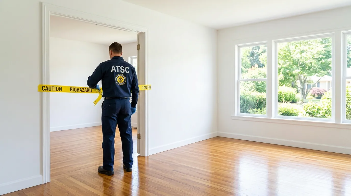 Certified biohazard cleanup crew performing Decomposition Cleanup in Madison